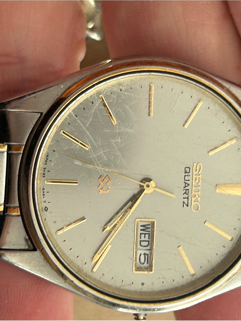 Seiko Silver Dial Two-Tone Quartz Watch with Gold Accents